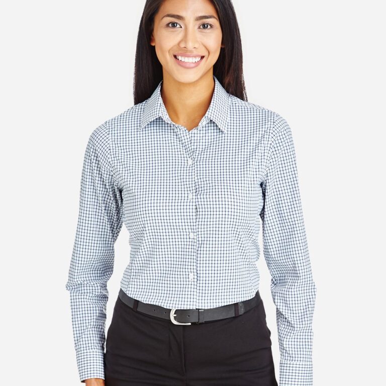 Women's CrownLux Performance® Micro Windowpane Woven Dress Shirt – DG540W