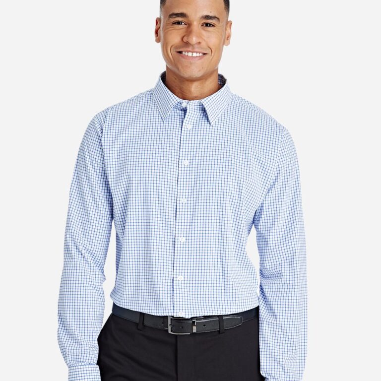 Men's CrownLux Performance® Micro Windowpane Woven Dress Shirt – DG540