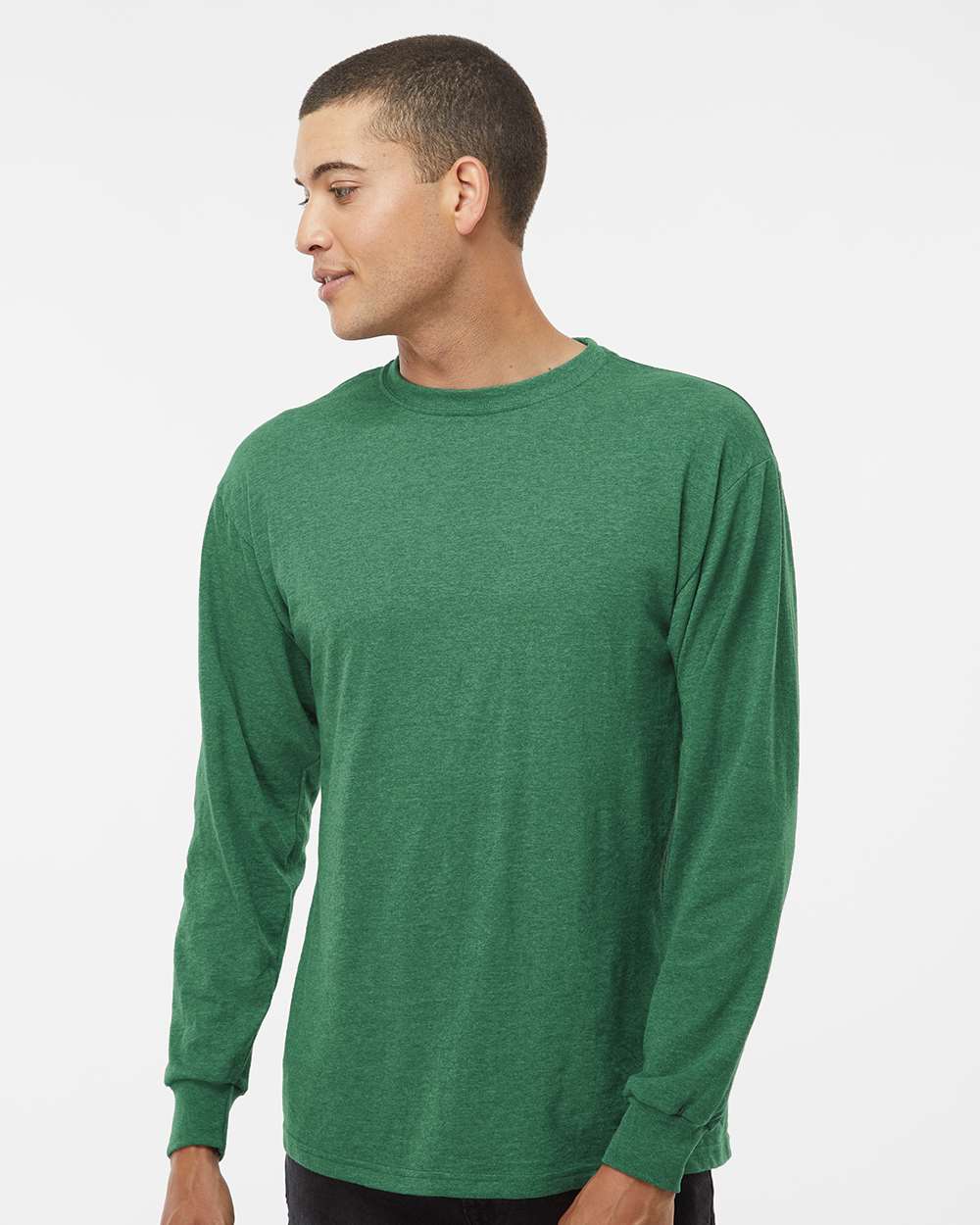 Unisex Gold Soft Touch Long Sleeve T-Shirt – 4820 – Heather Kelly Green