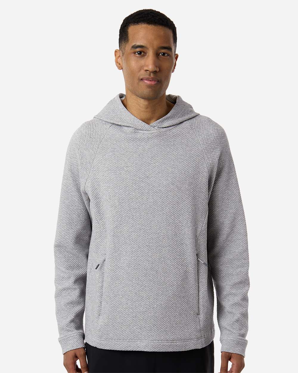 Men's Spirit Textured Hooded Pullover – NE729 – Platinum Heather