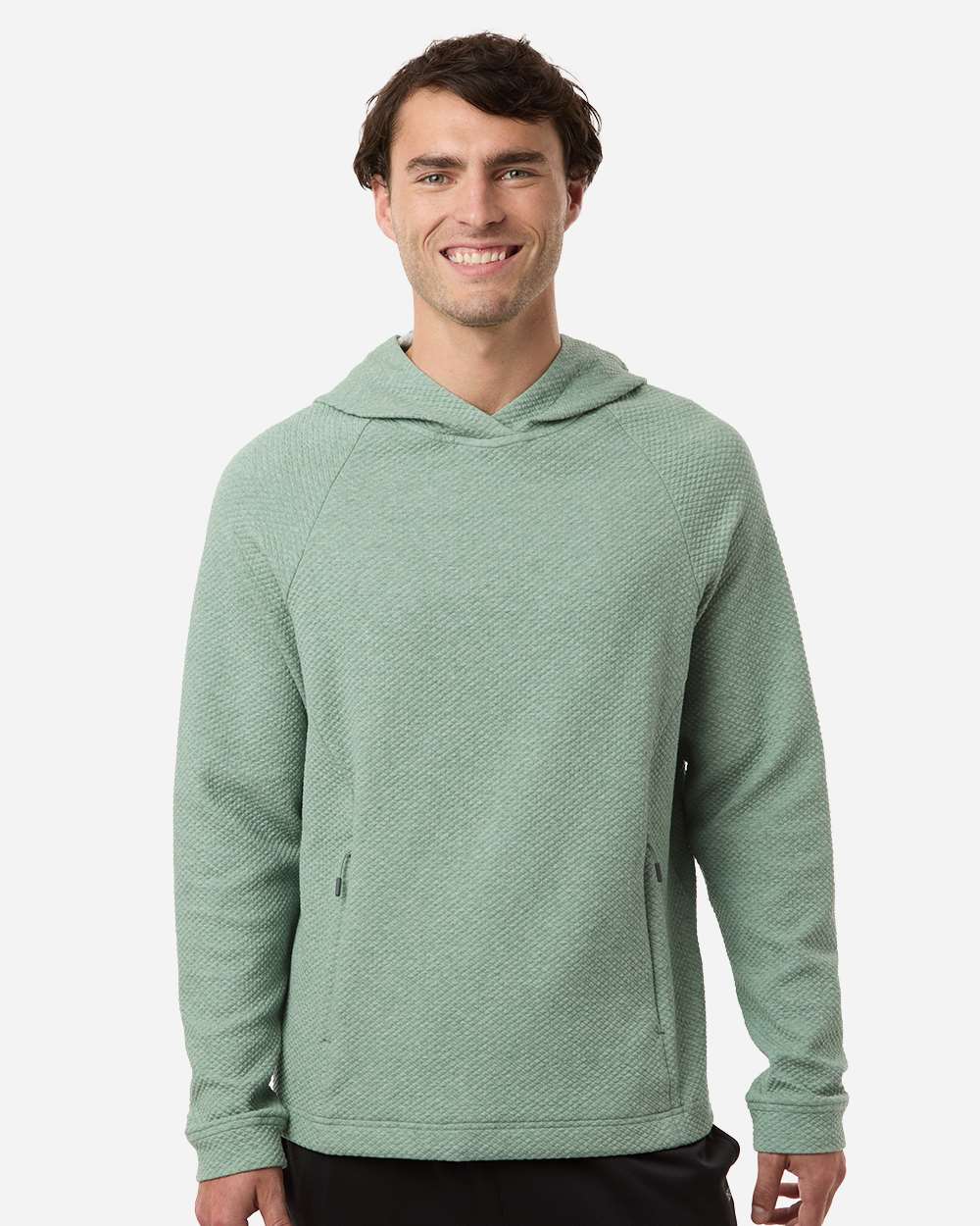 Men's Spirit Textured Hooded Pullover – NE729 – Sage Green Heather