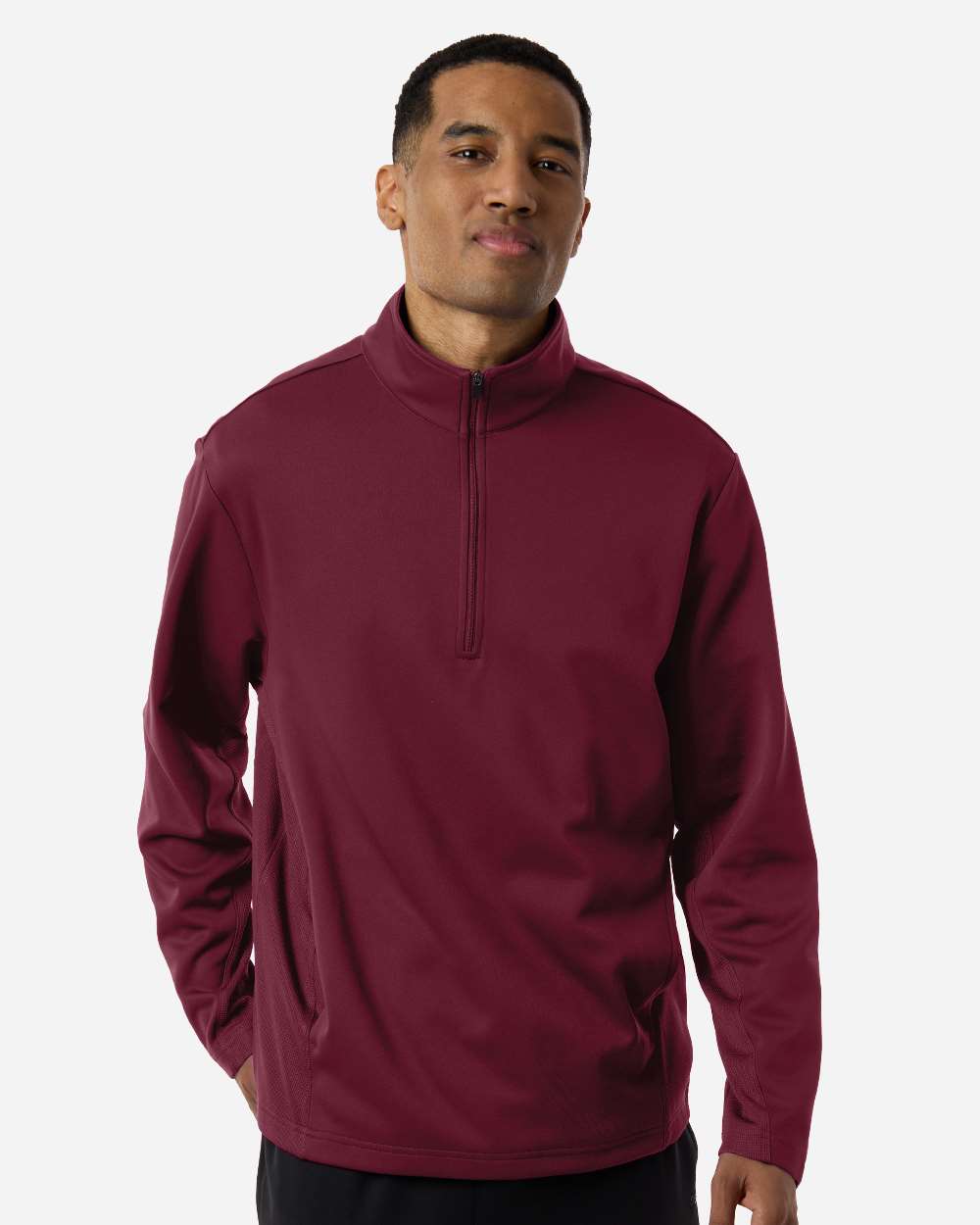 Unisex Squad Cadet Quarter-Zip Tech Fleece Pullover – TT401 – Sport Maroon