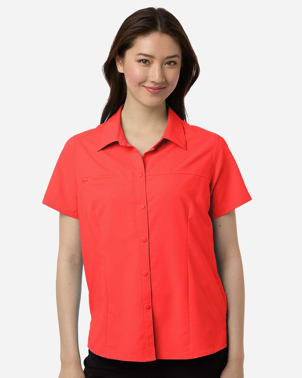 Women's UltraUVP Shoreline Short Sleeve Staff Shirt – CE520W – Marina Red