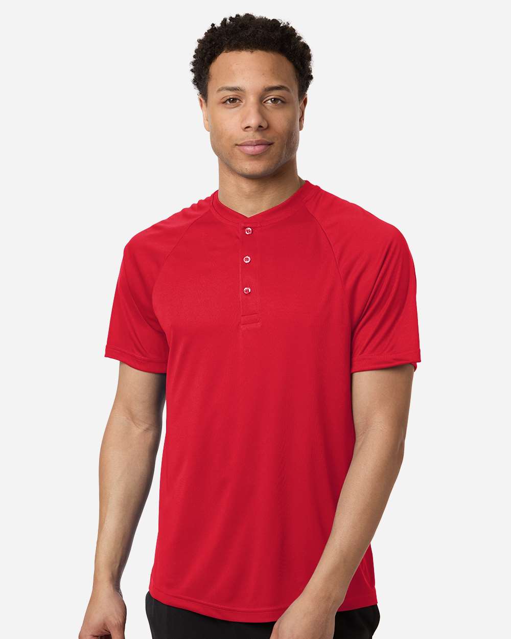 Men's Zone Performance Henley – TT11HN – Sport Red