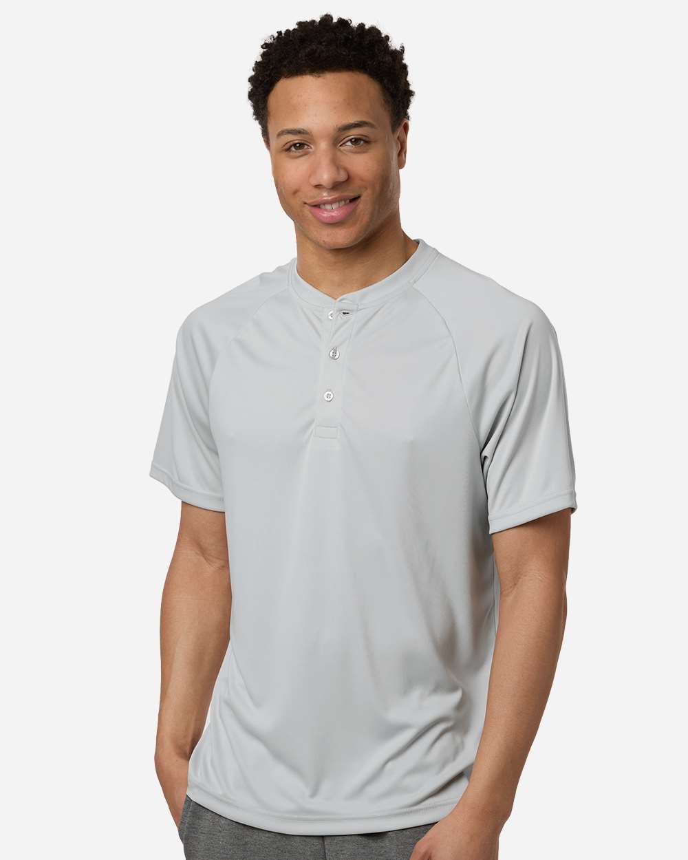 Men's Zone Performance Henley – TT11HN – Sport Silver