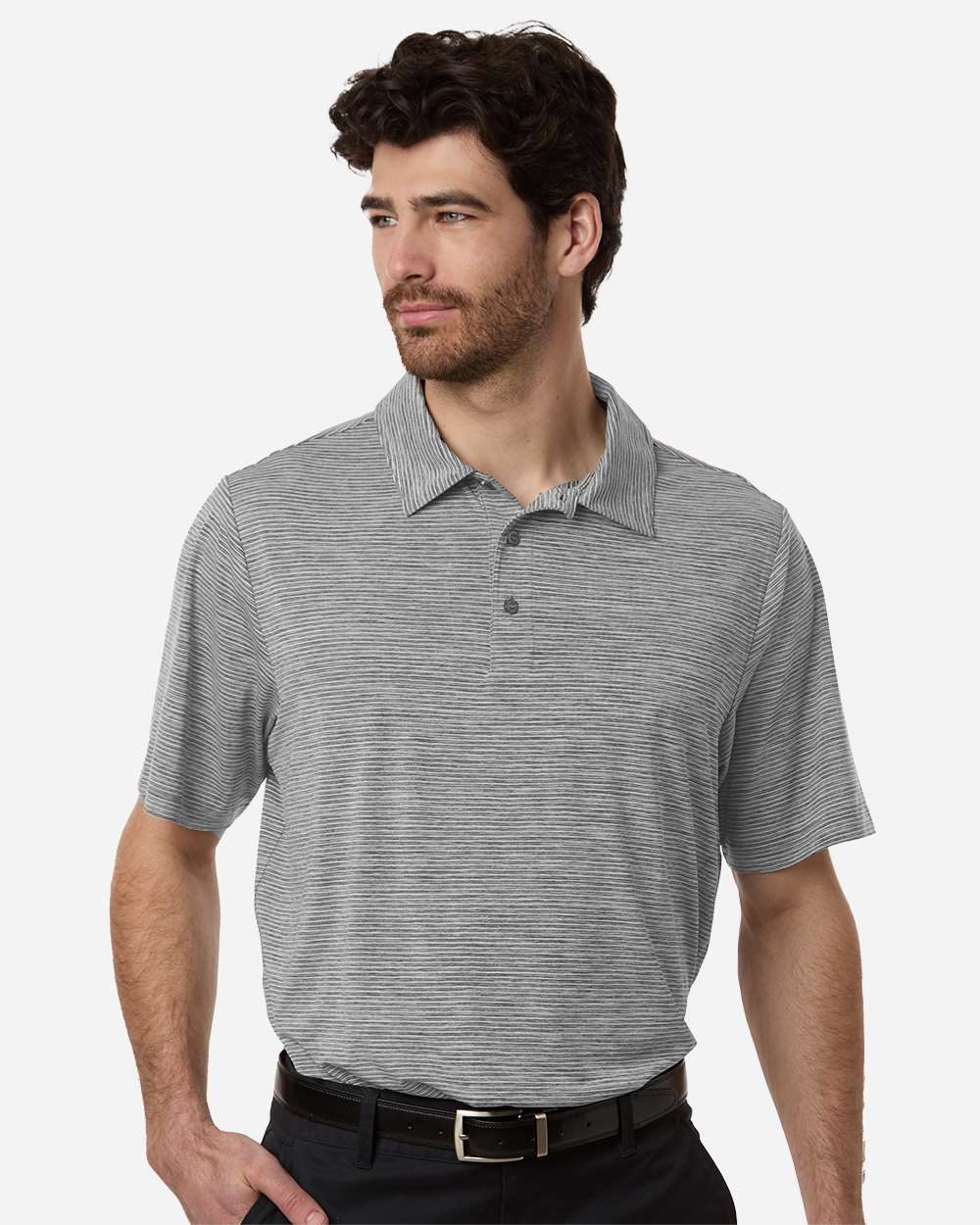 Men's Relay Heathered Stripe Polo – TT125