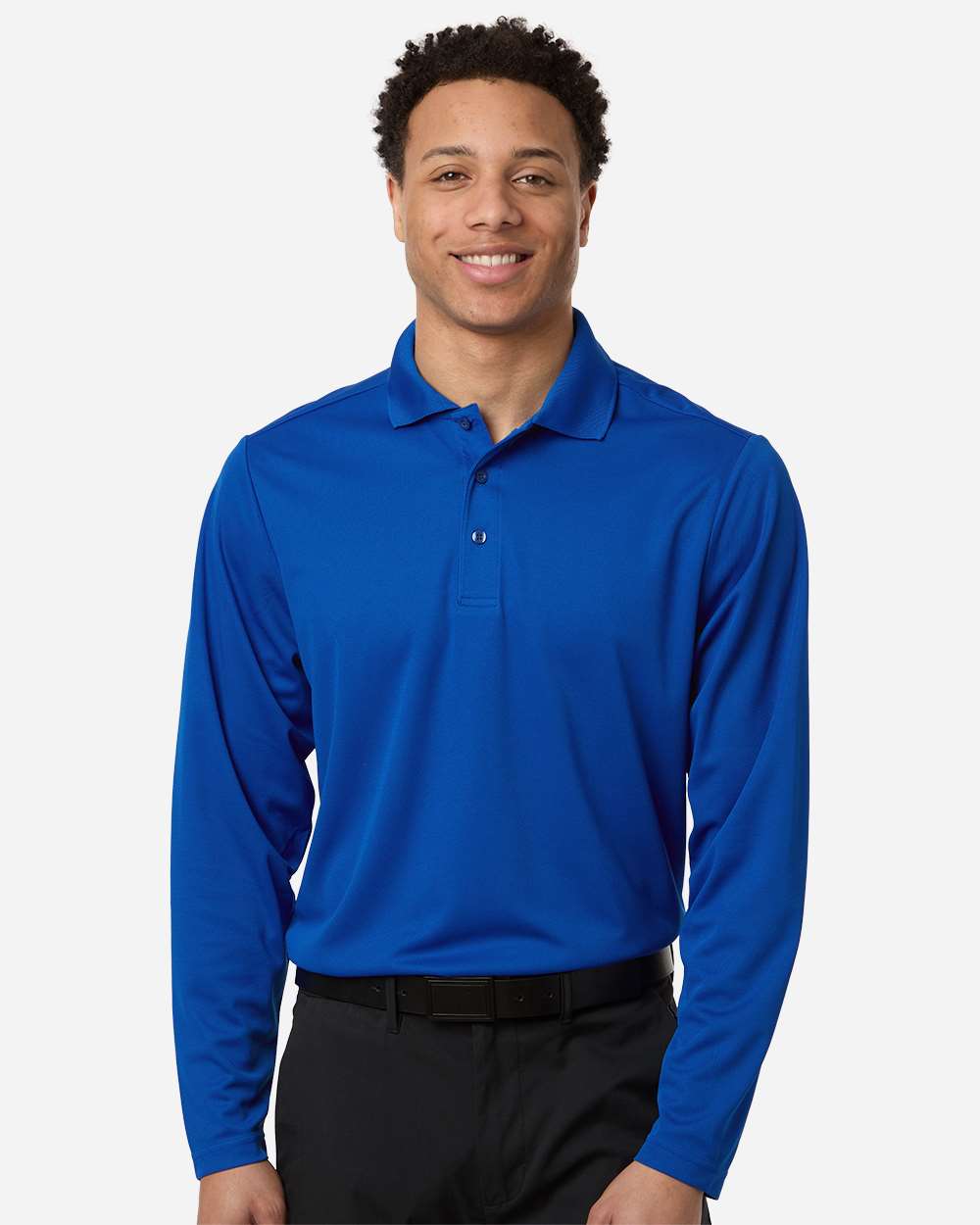 Men's Nova Performance Long Sleeve Pique Polo – CE108L – True Royal