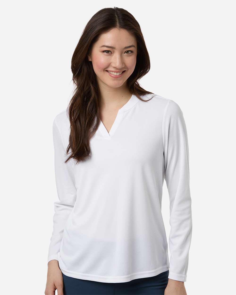 Women's Nova Performance Long Sleeve Pique Polo – CE108LW – White