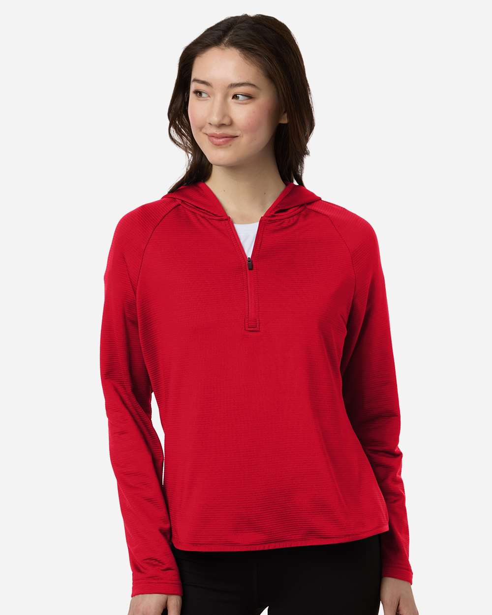 Women's Qualify Quarter-Zip Hooded Pullover – TT200W – Sport Red