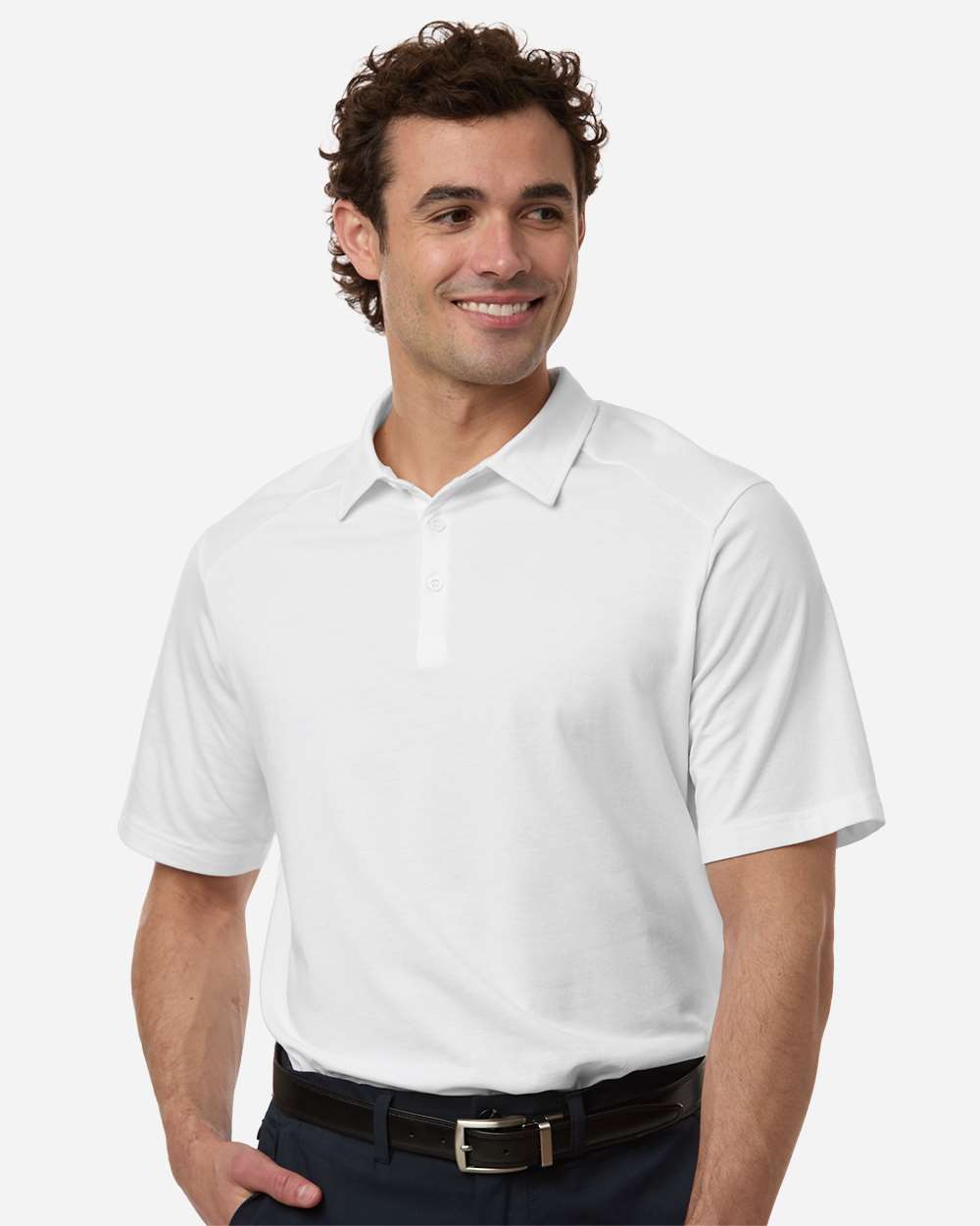 Men's Seaton Pebble Textured Polo – DG102 – White