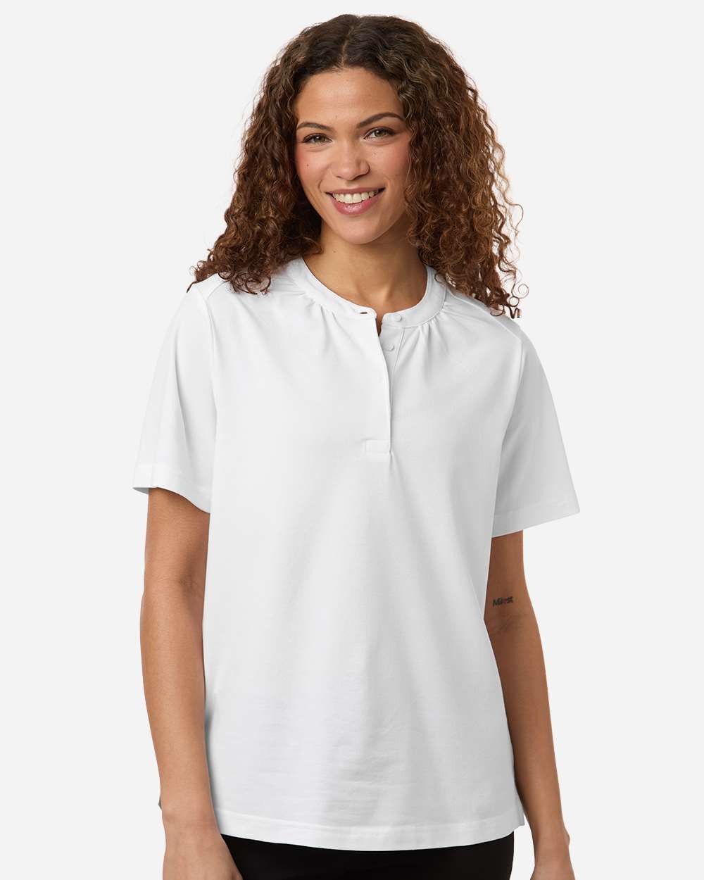 Women's Seaton Pebble Textured Polo – DG102W – White