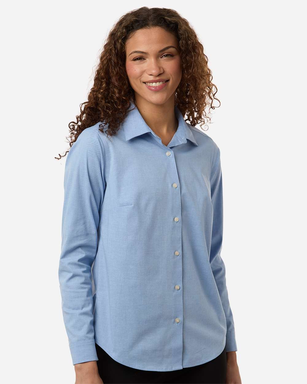 Women's CrownLux Performance® Spencer Poplin Dress Shirt – DG505W – Light Blue Melange