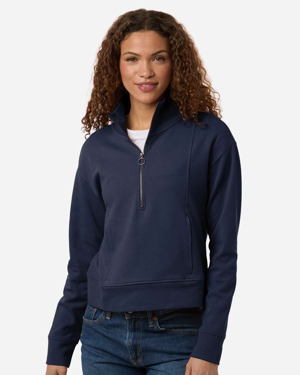 Women's Mantra Half-Zip Ottoman Pullover – NE220W – Classic Navy