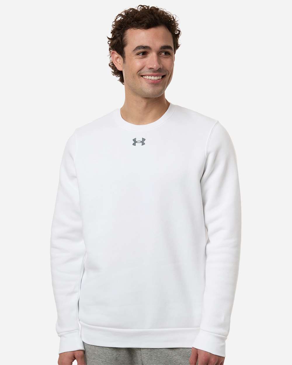 Men's Team Icon Fleece Crew – 6014160 – White/ Pitch Grey Medium Heather