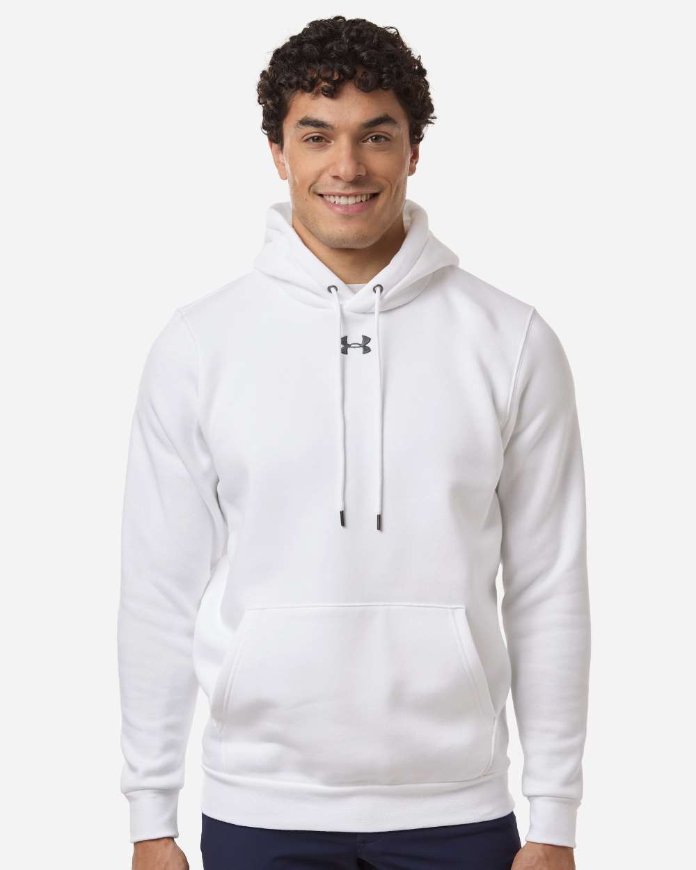 Men's Team Icon Fleece Hooded Sweatshirt – 6014161 – White/ Pitch Grey Medium Heather