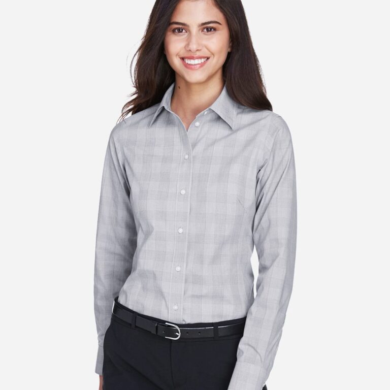 Women's Crown Collection® Glen Plaid Woven Dress Shirt – DG520W