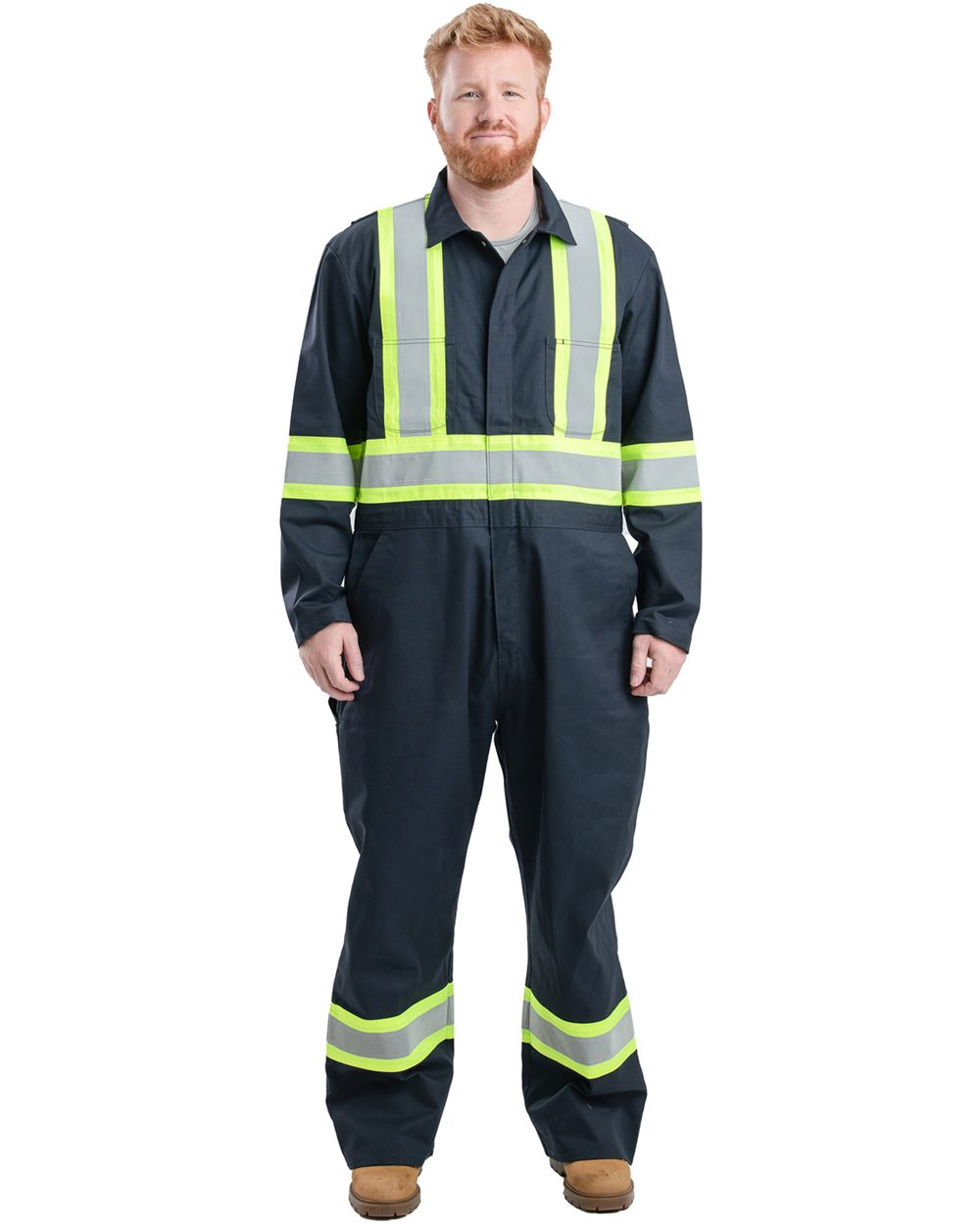Safety Striped Gasket Unlined Coverall – HVC252