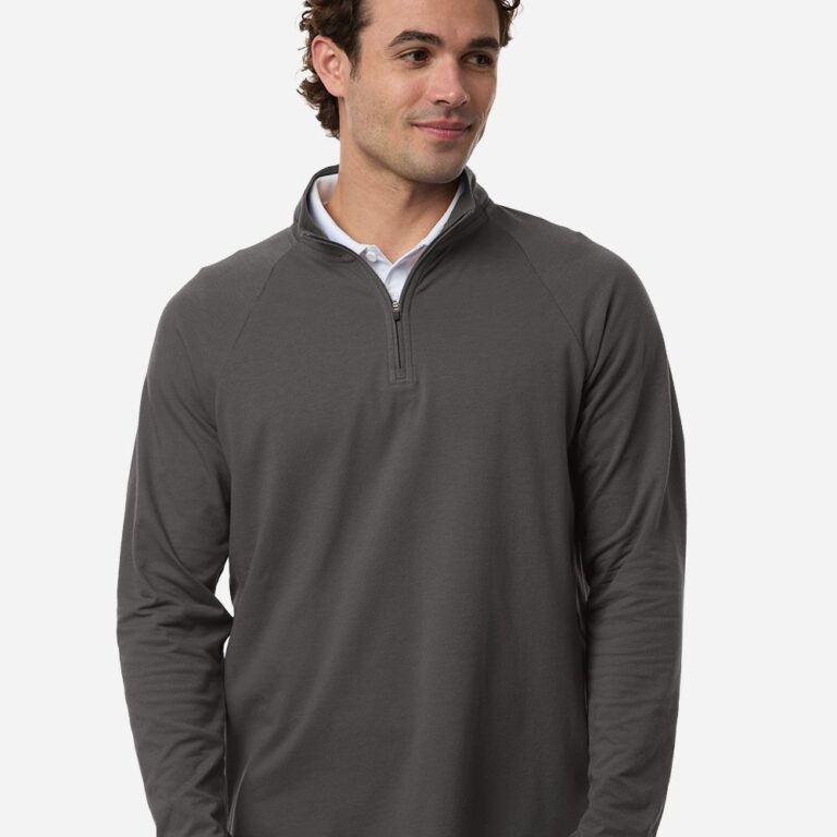 Men's Seaton Pebble Textured Quarter-Zip Pullover – DG402