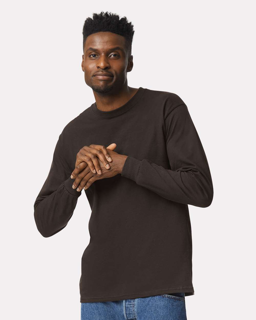 Unisex Ultra Cotton® Long Sleeve T-Shirt – 2400 – Dark Chocolate