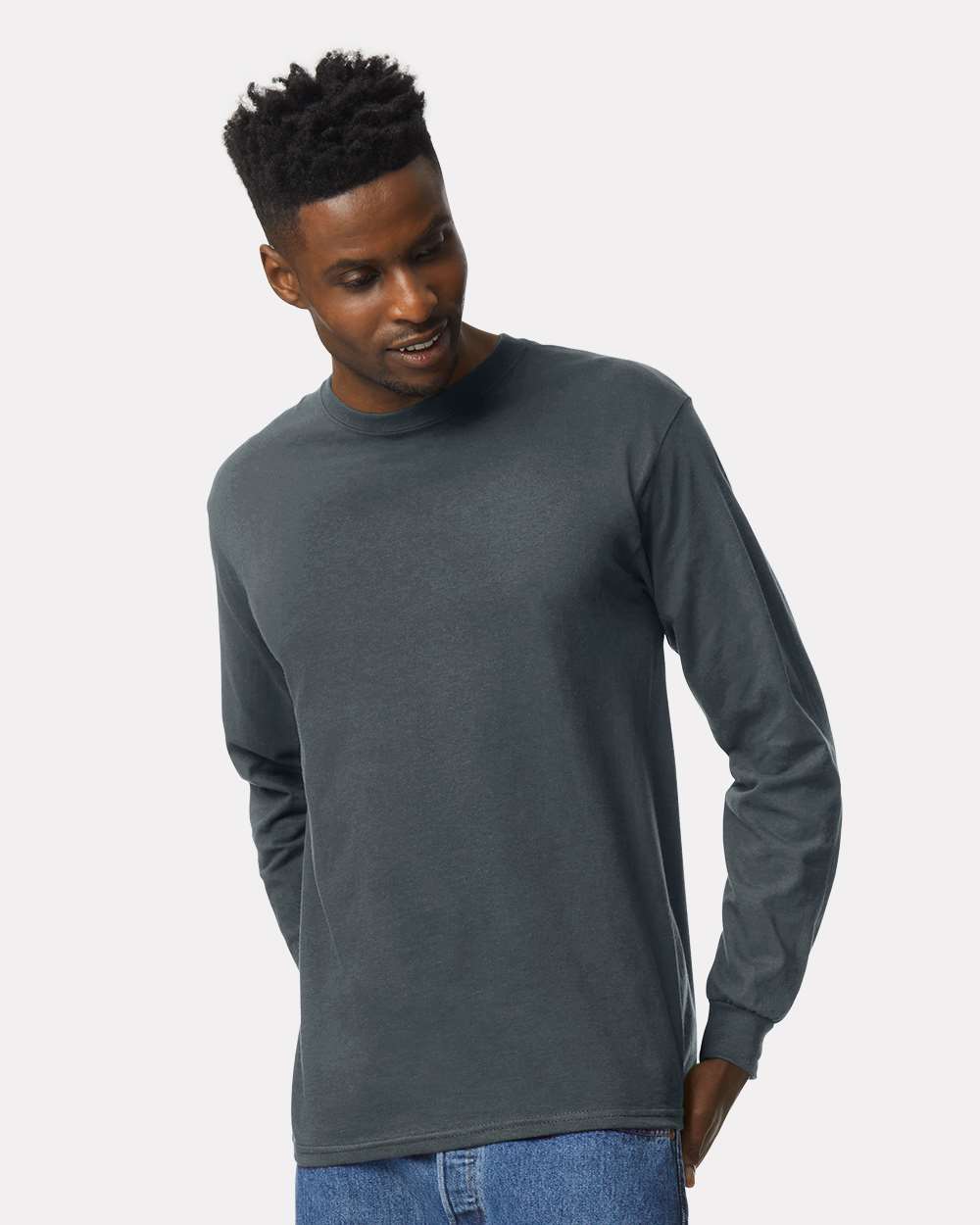 Unisex Ultra Cotton® Long Sleeve T-Shirt – 2400 – Dark Heather
