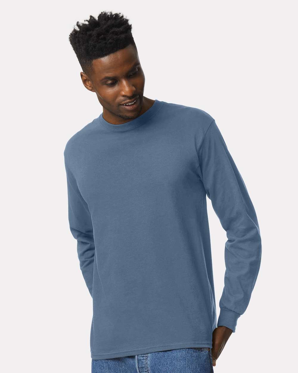 Unisex Ultra Cotton® Long Sleeve T-Shirt – 2400 – Indigo Blue