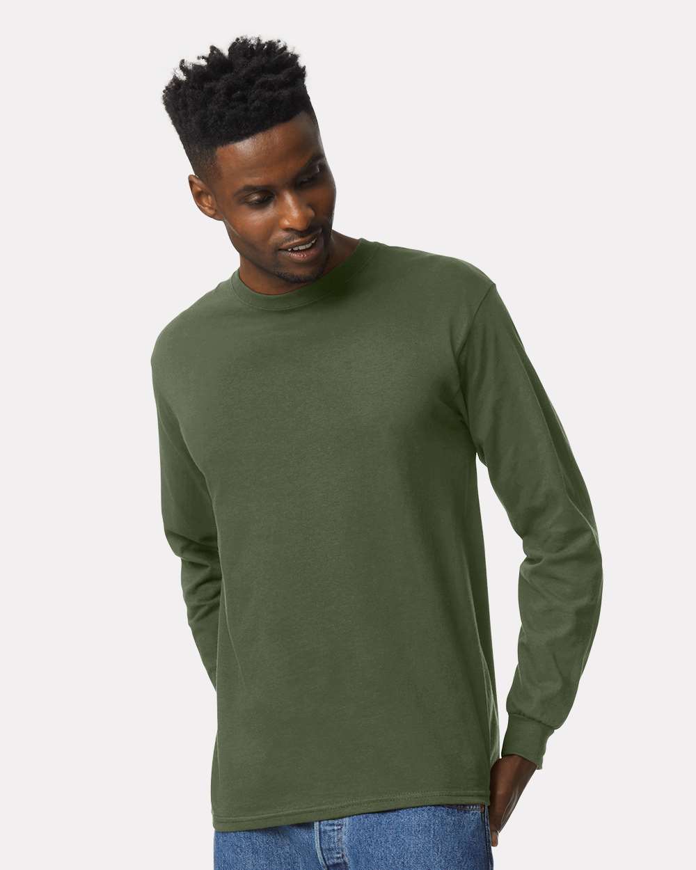 Unisex Ultra Cotton® Long Sleeve T-Shirt – 2400 – Military Green
