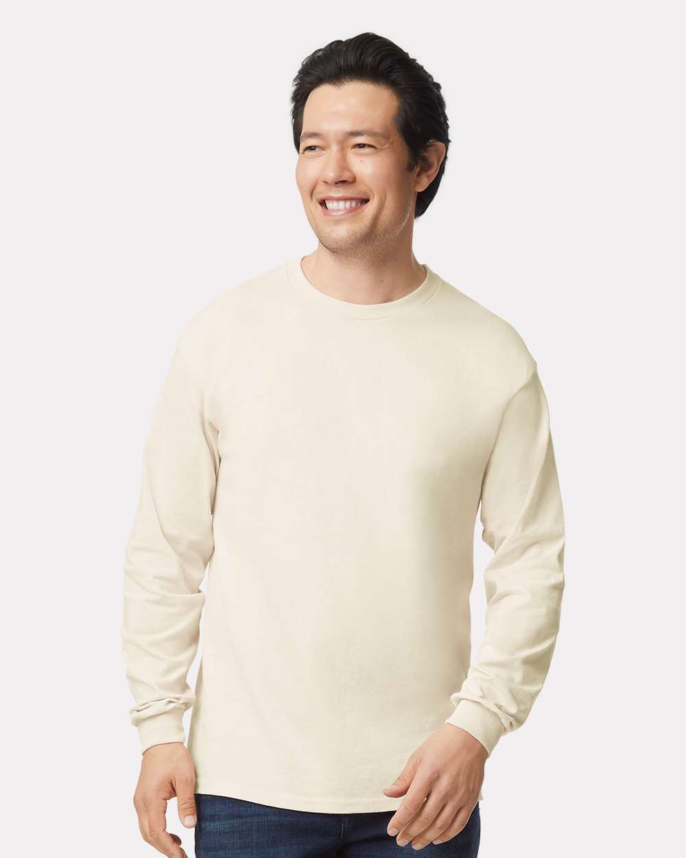 Unisex Ultra Cotton® Long Sleeve T-Shirt – 2400 – Natural