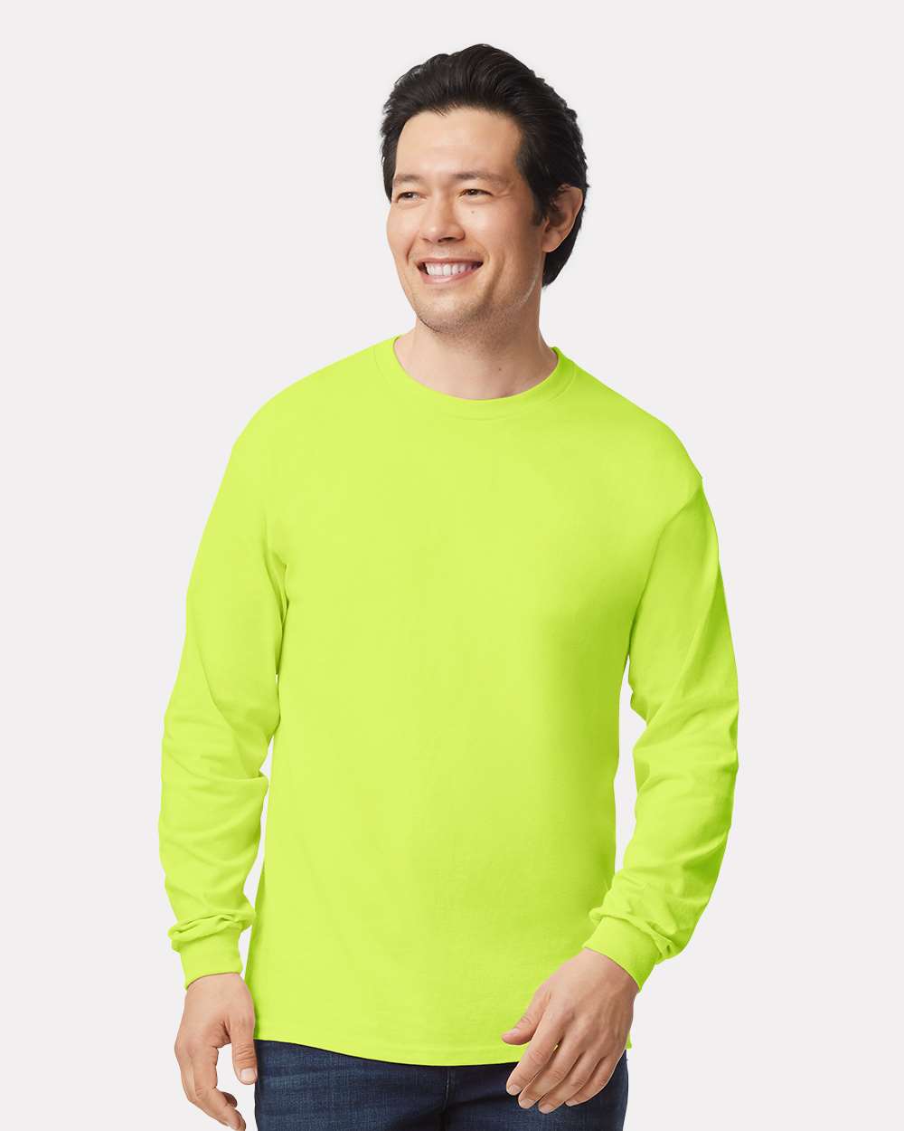 Unisex Ultra Cotton® Long Sleeve T-Shirt – 2400 – Safety Green