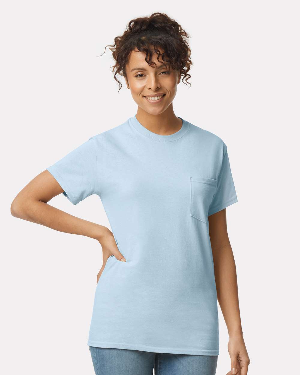 Unisex Ultra Cotton® Pocket T-Shirt – 2300 – Light Blue