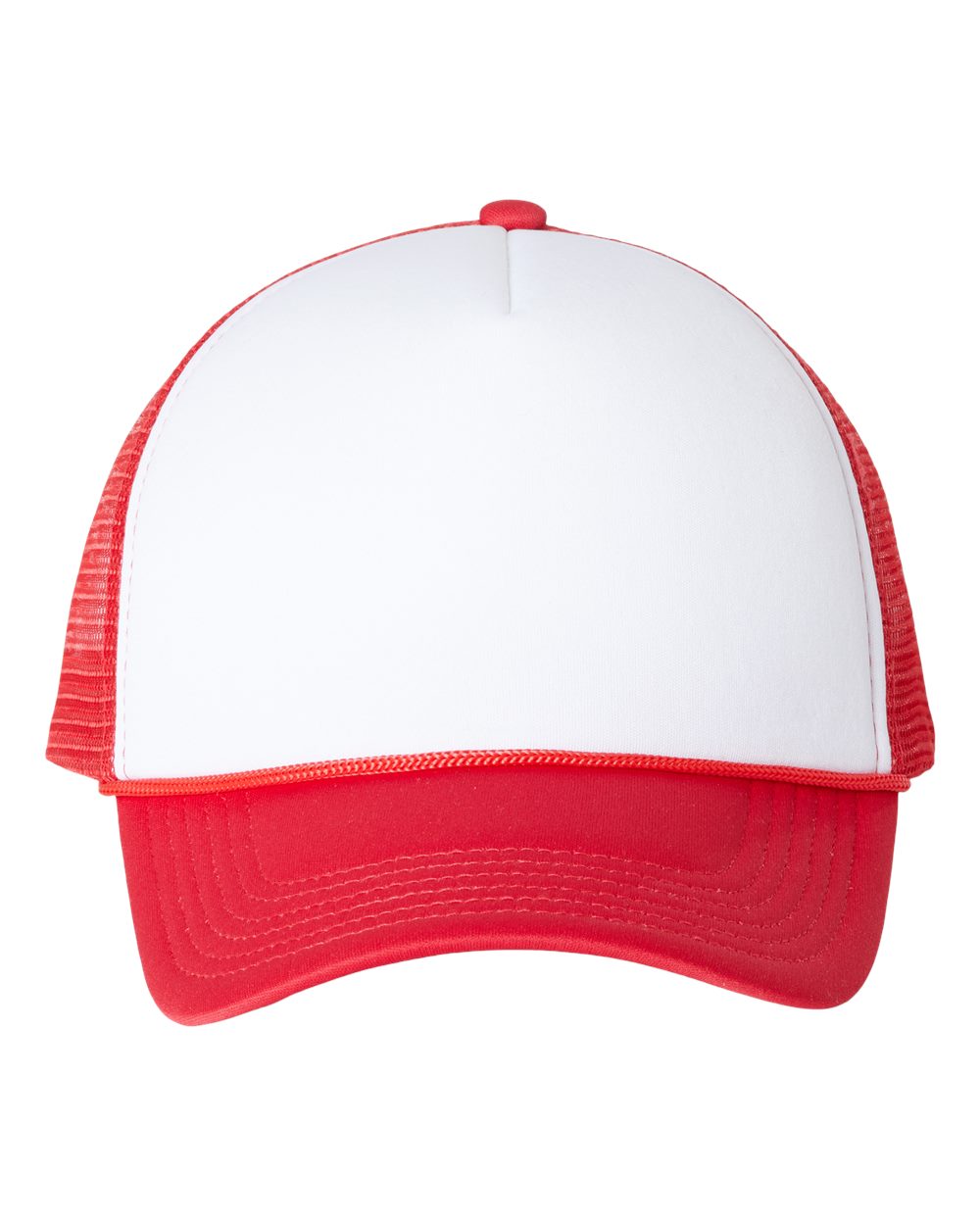Foam Mesh-Back Trucker Cap – VC700 – White/ Red