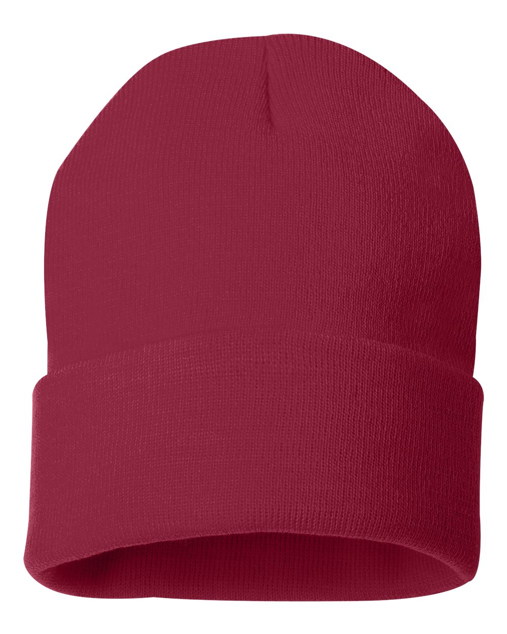 12" Solid Cuffed Beanie – SP12 – Cardinal