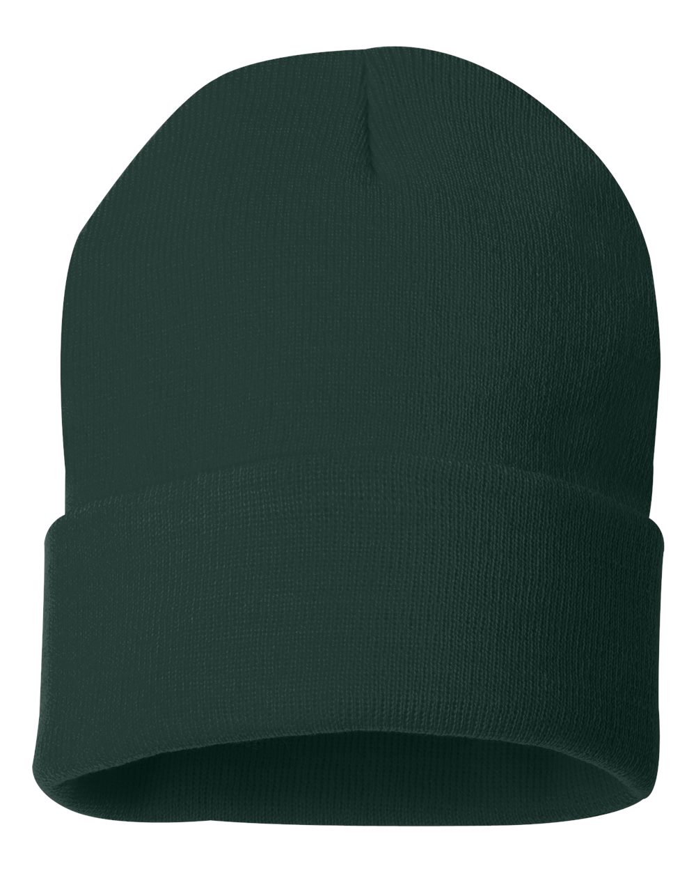 12" Solid Cuffed Beanie – SP12 – Forest Green