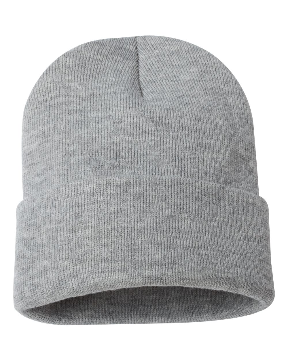 12" Solid Cuffed Beanie – SP12 – Heather Grey