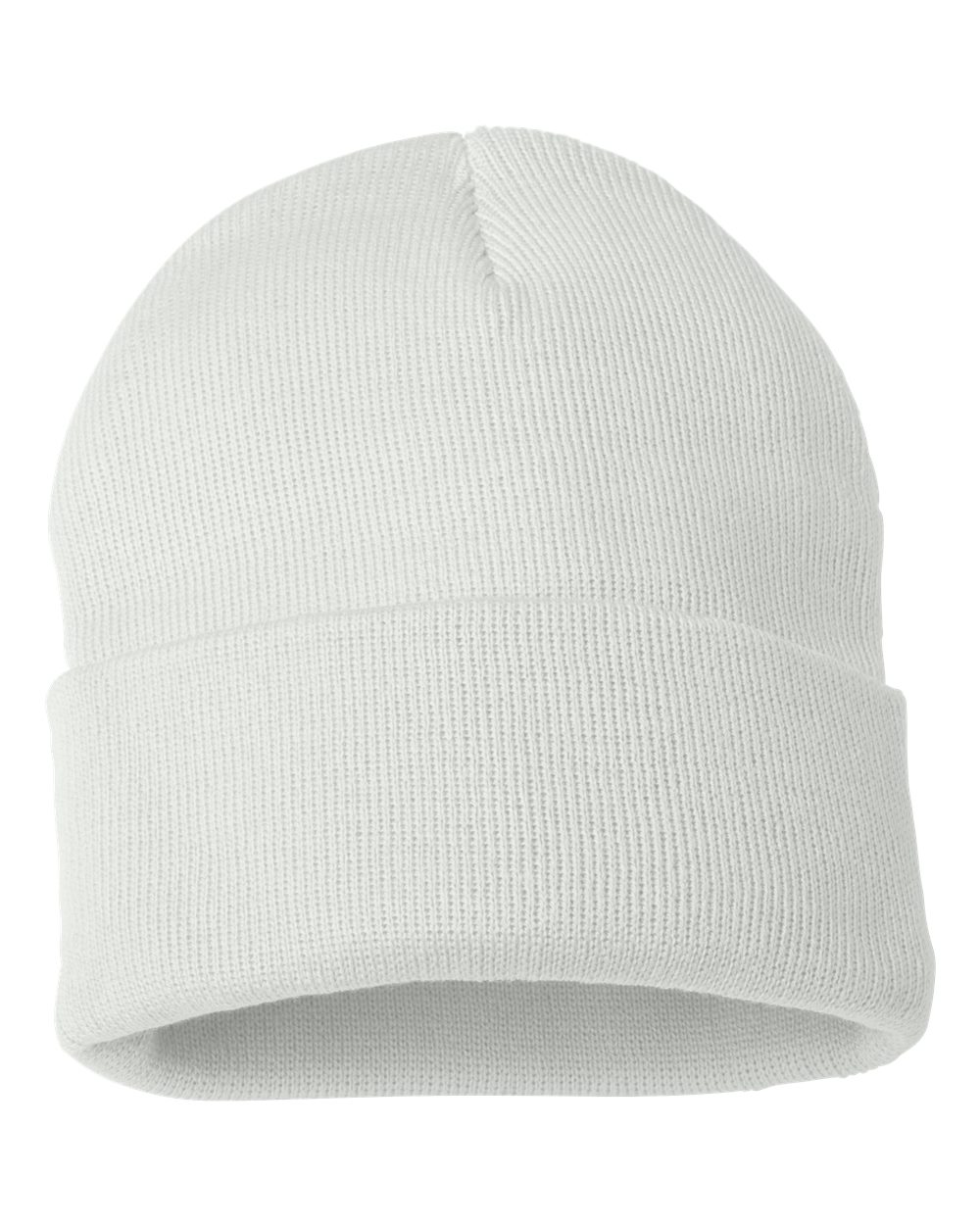12" Solid Cuffed Beanie – SP12 – White