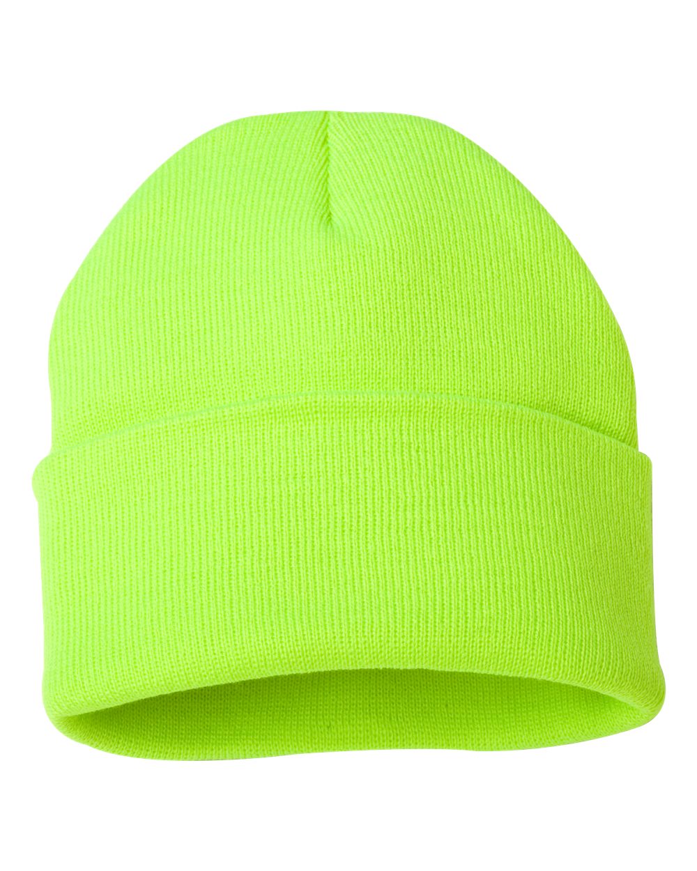 12" Solid Cuffed Beanie – SP12 – Safety Yellow