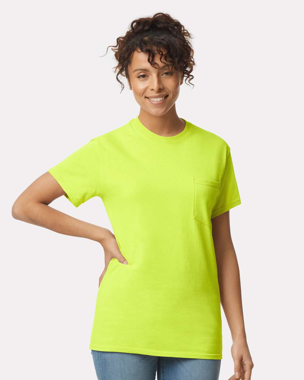 Unisex Ultra Cotton® Pocket T-Shirt – 2300 – Safety Green