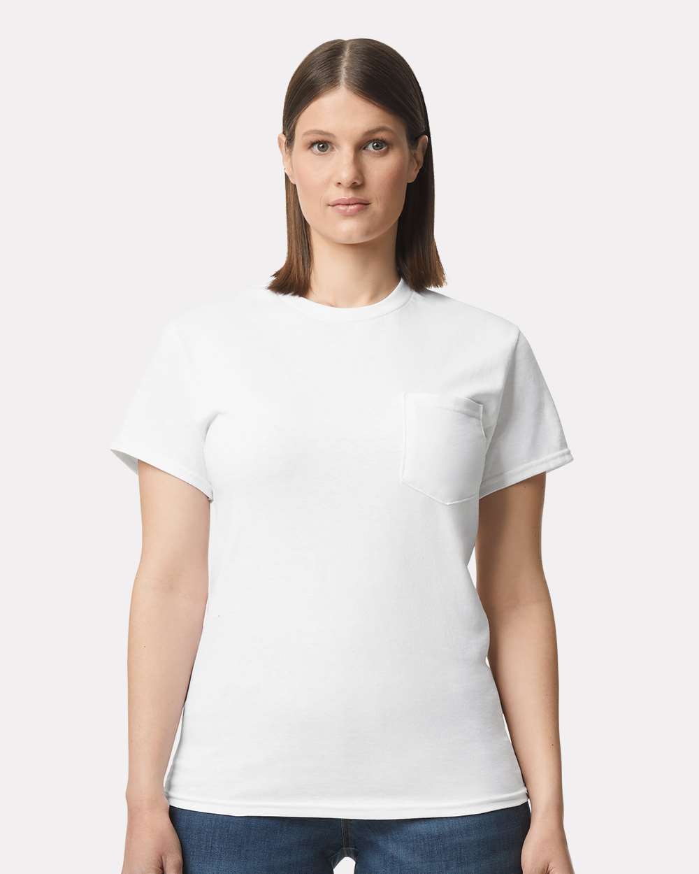 Unisex Ultra Cotton® Pocket T-Shirt – 2300 – White