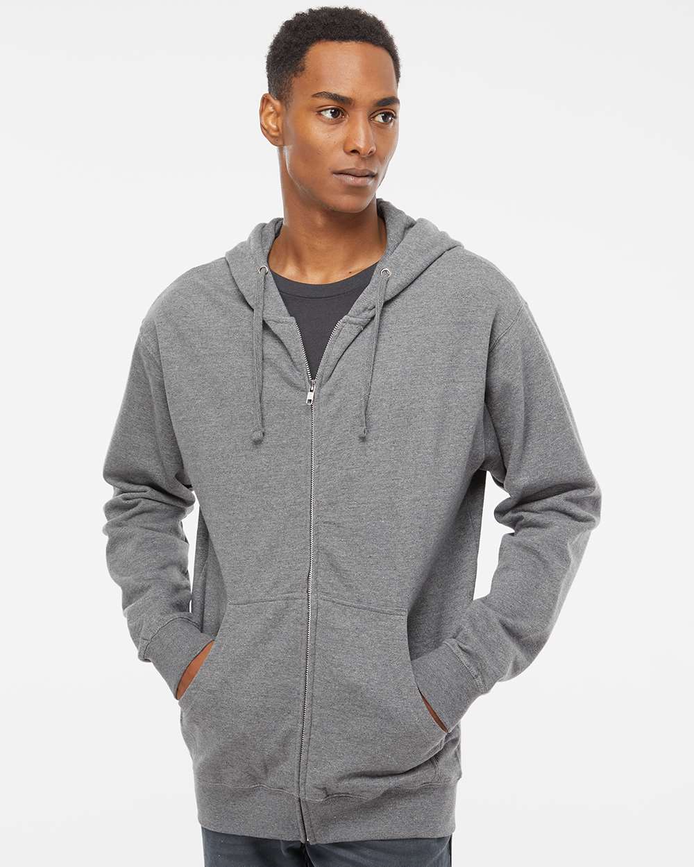 Unisex Midweight Full-Zip Hooded Sweatshirt – SS4500Z – Gunmetal Heather