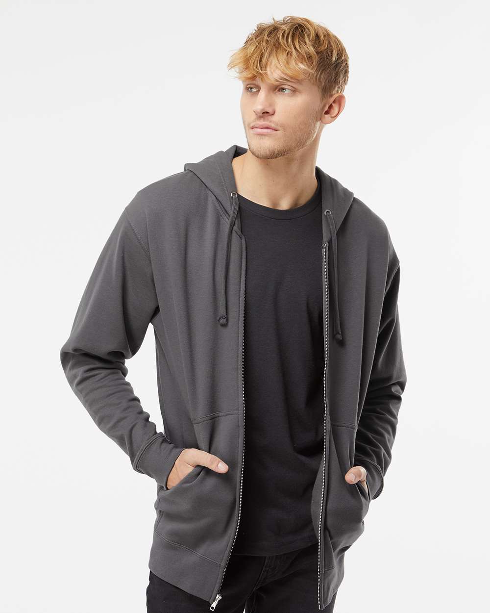 Unisex Midweight Full-Zip Hooded Sweatshirt – SS4500Z – Charcoal