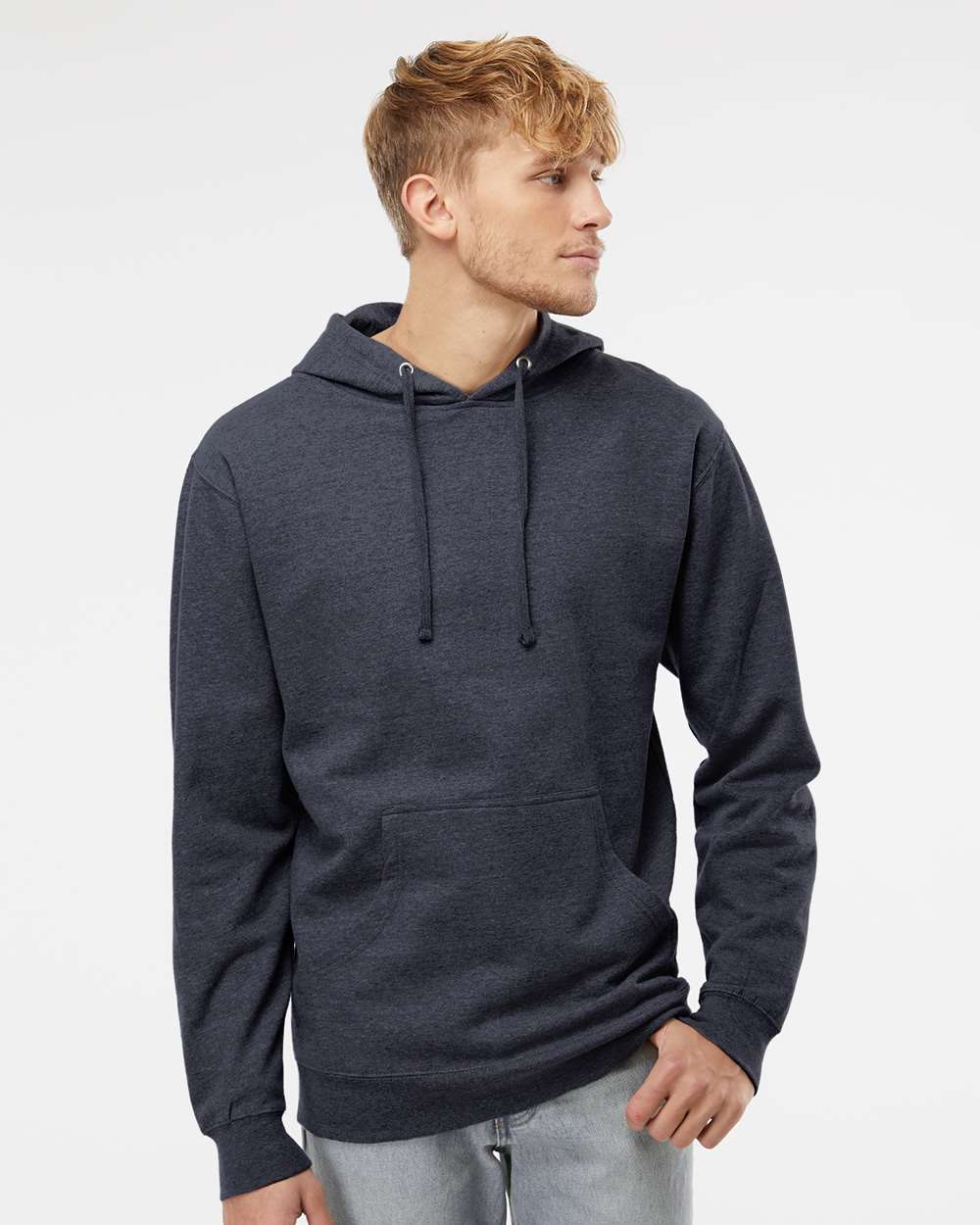 Unisex Midweight Hooded Sweatshirt – SS4500 – Classic Navy Heather
