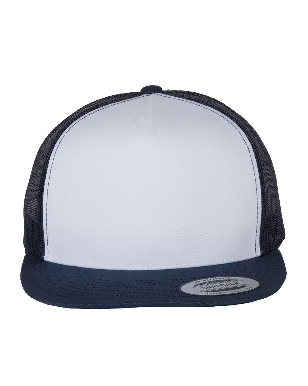 Classic Five-Panel Trucker Cap – 6006 – Navy/ White/ Navy