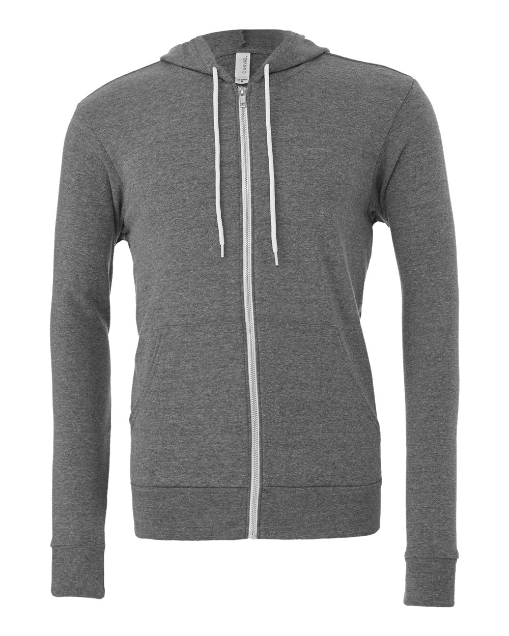 Unisex Sponge Fleece Full-Zip Hoodie Sweatshirt – 3739 – Deep Heather