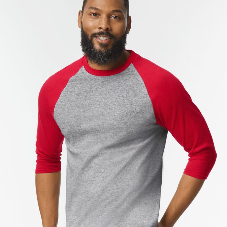 Unisex Heavy Cotton™ Raglan Three-Quarter Sleeve T-Shirt – 5700
