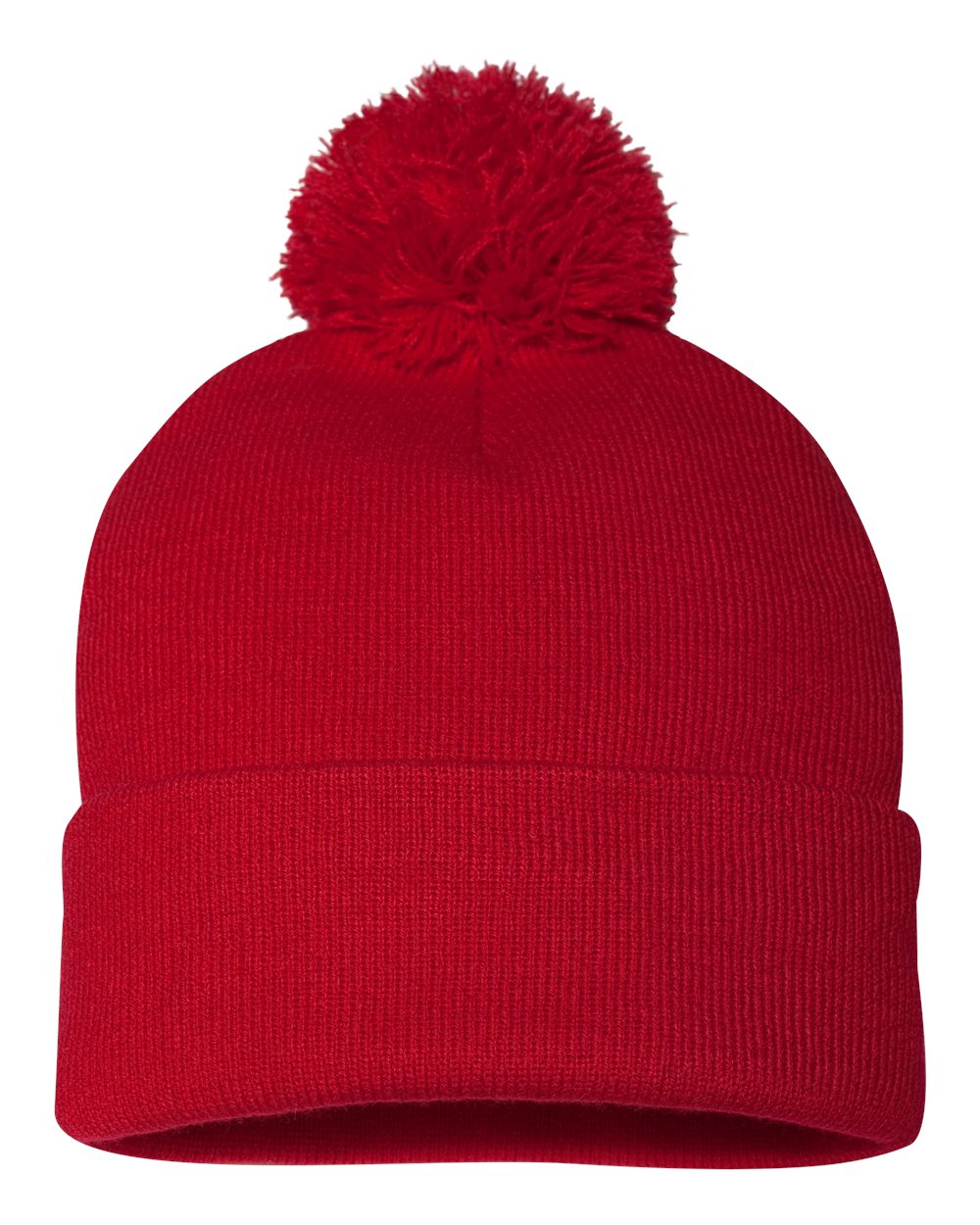 12" Pom-Pom Cuffed Beanie – SP15 – Red