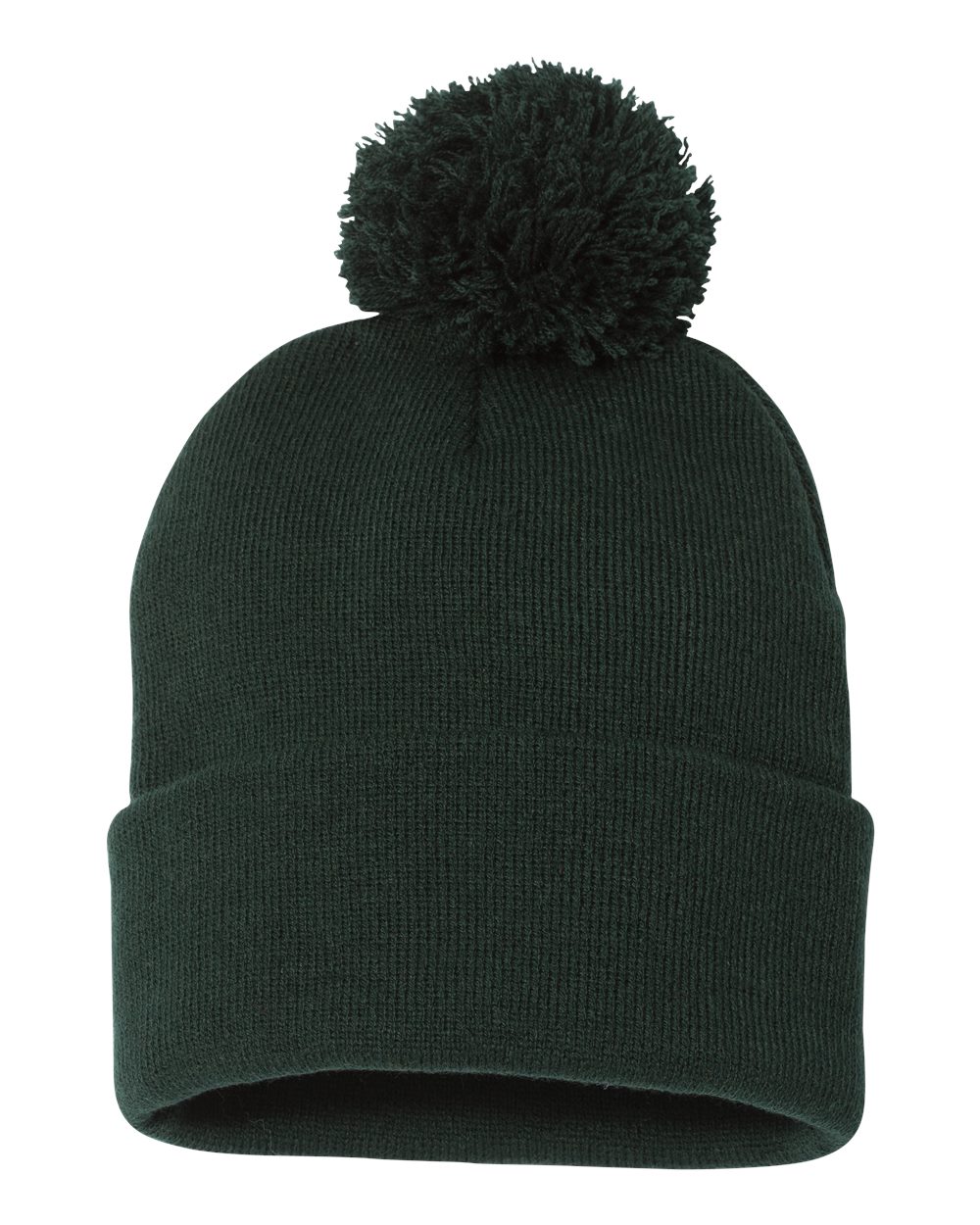 12" Pom-Pom Cuffed Beanie – SP15 – Forest