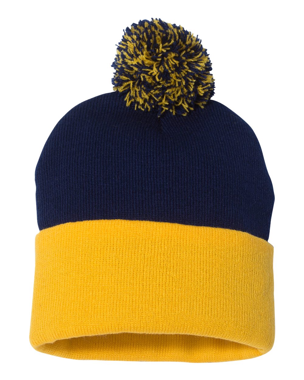 12" Pom-Pom Cuffed Beanie – SP15 – Navy/ Gold