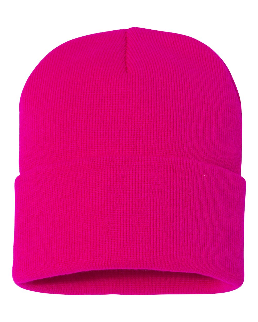 12" Solid Cuffed Beanie – SP12 – Neon Fuchsia