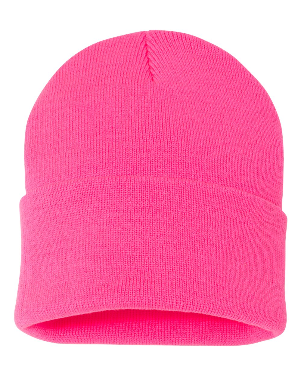 12" Solid Cuffed Beanie – SP12 – Neon Pink
