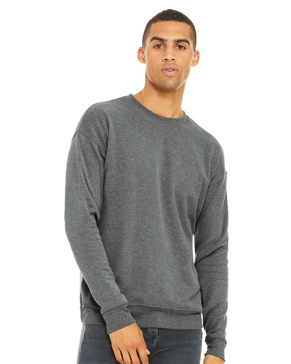 Unisex Sponge Fleece Drop Shoulder Crewneck Sweatshirt – 3945 – Deep Heather