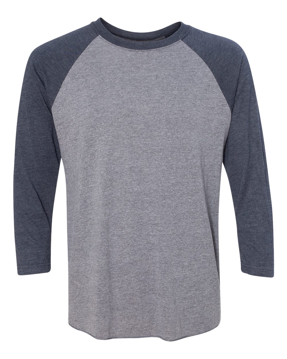 Unisex Triblend Three-Quarter Raglan Tee – 6051 – Vintage Navy Sleeves/ Premium Heather Body